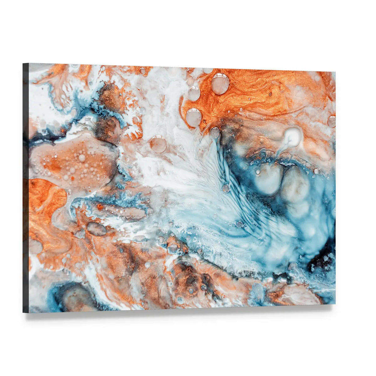 Marble Effect Artwork Canvas Wall Art, single panel gallery wrapped canvas, angled product view
