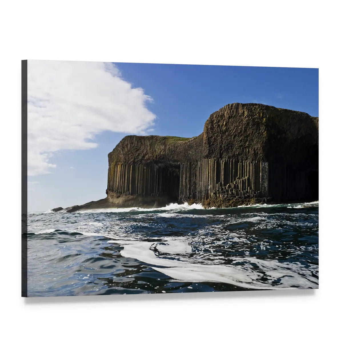 Fingal's Cave, Staffa Scotland Canvas Wall Art, single panel gallery wrapped canvas, angled product view