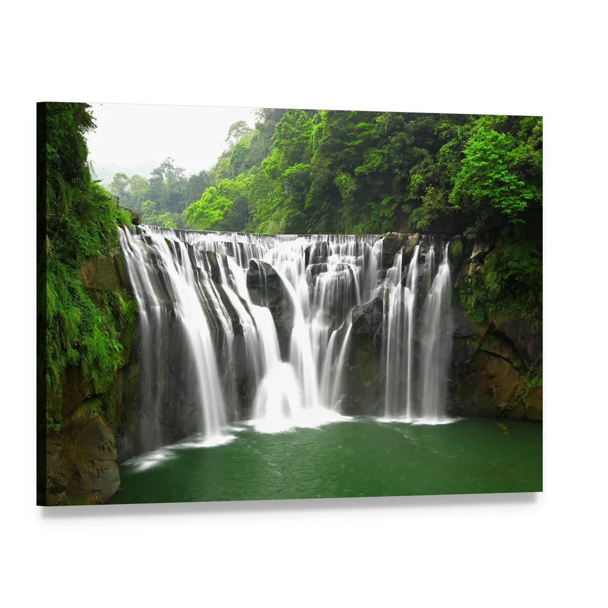 Shifen Waterfalls, Taiwan Canvas Wall Art, single panel gallery wrapped canvas, angled product view