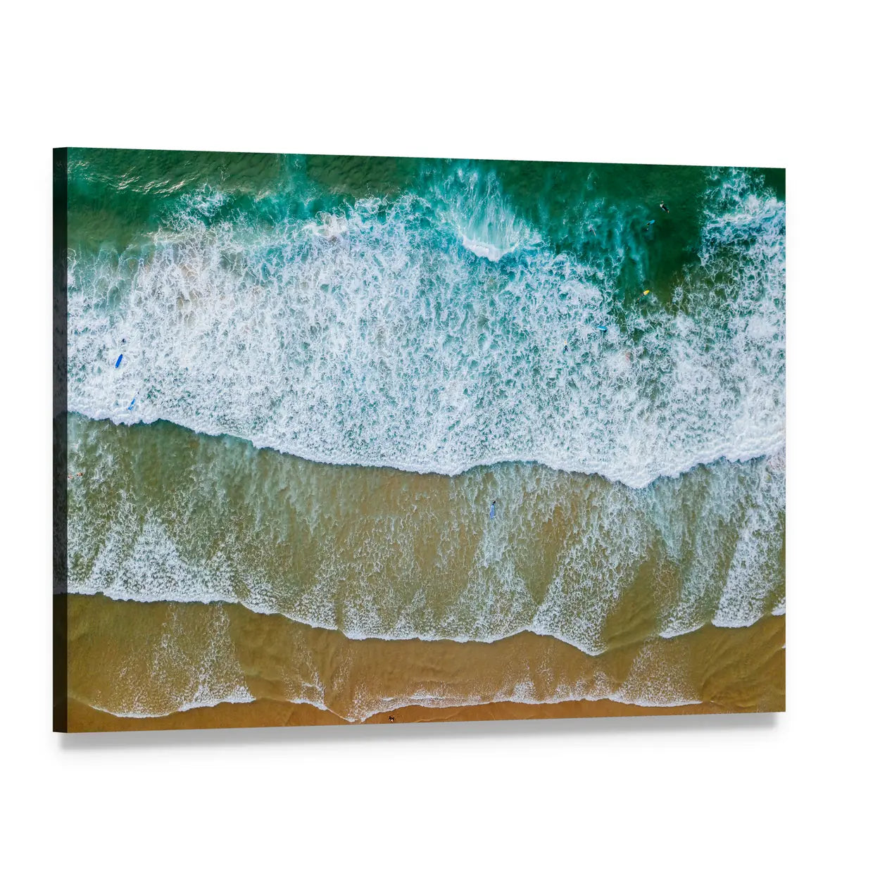Sandy Beach Shore In Portugal Canvas Wall Art, single panel gallery wrapped canvas, angled product view