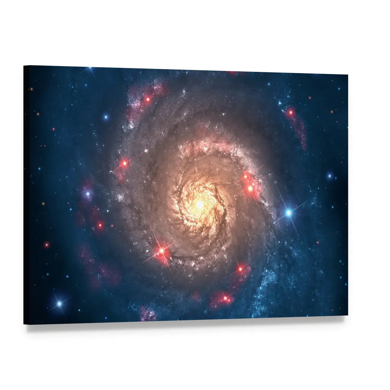 Far Galaxy in Sky Canvas Wall Art, single panel gallery wrapped canvas, angled product view