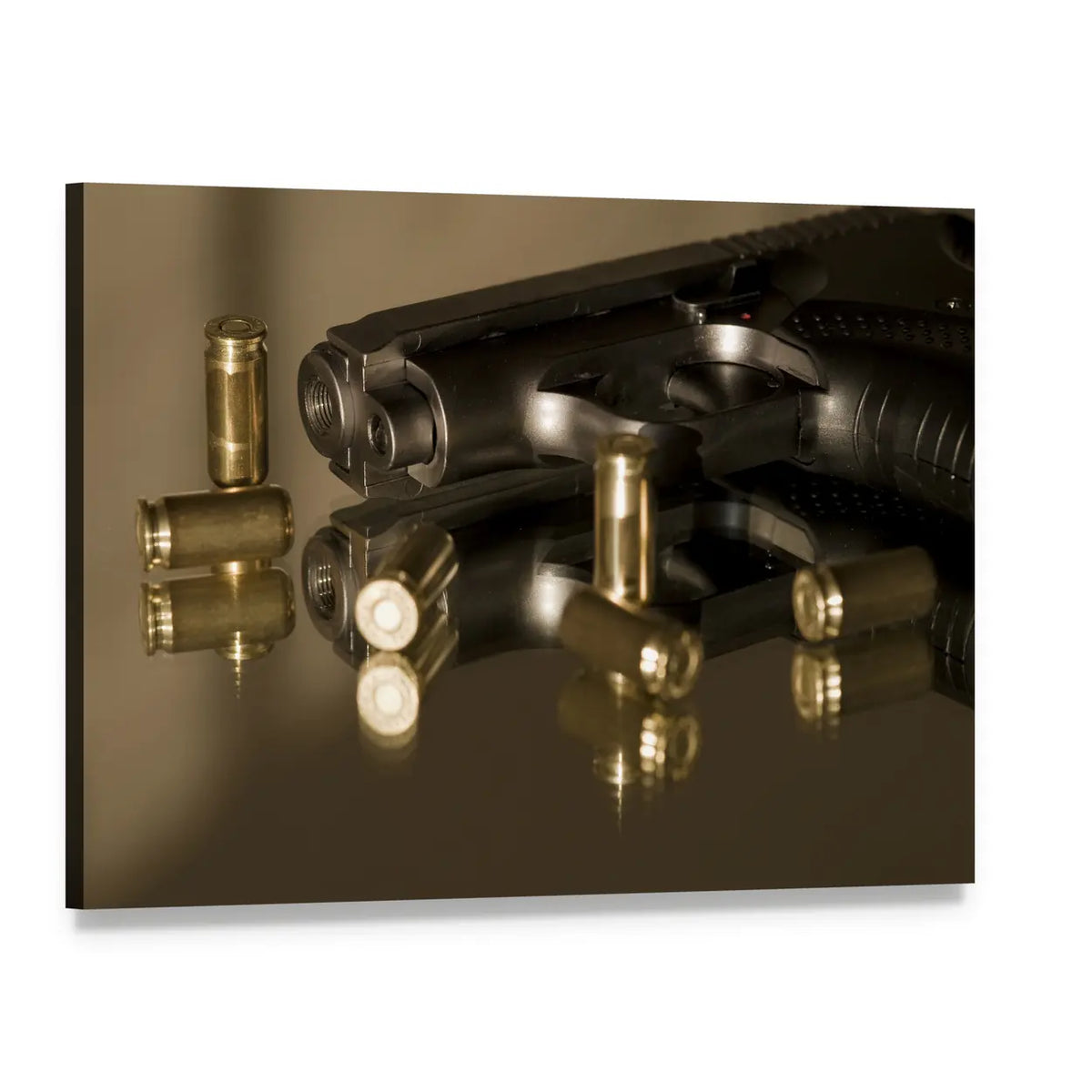 Small Gas Pistols for Self-defense Canvas Wall Art, single panel gallery wrapped canvas, angled product view