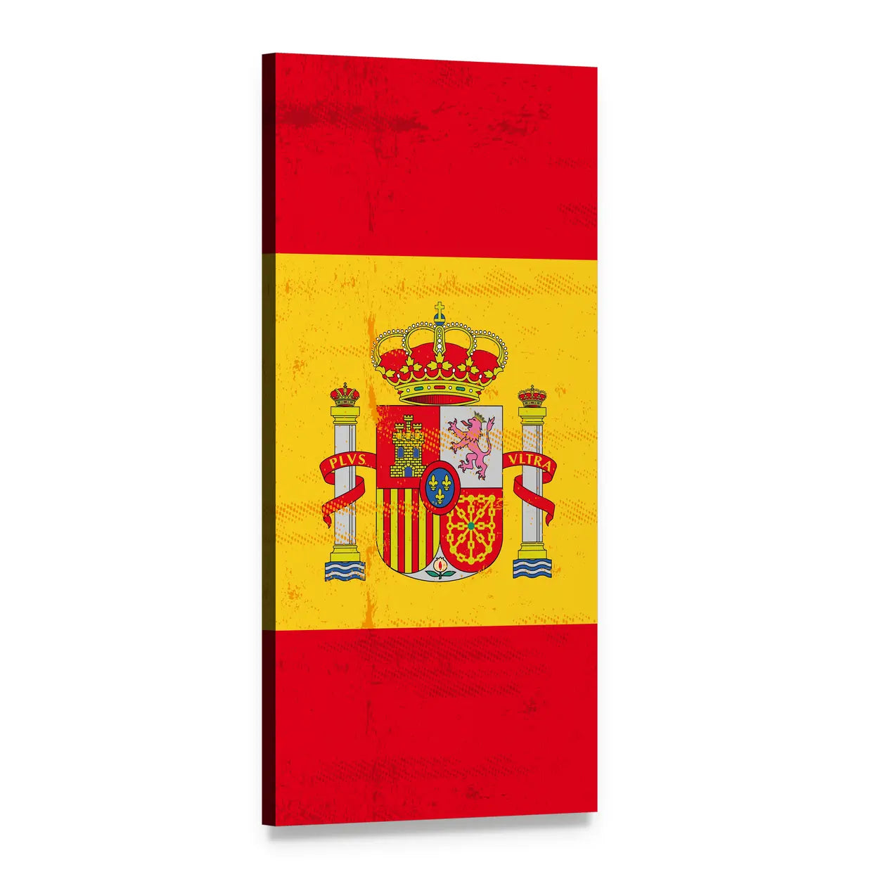 Spanish Flag with Royal Coat of Arms Vertical Canvas Wall Art, 1 panel 1 Vertical layout gallery wrapped canvas set, angled product view