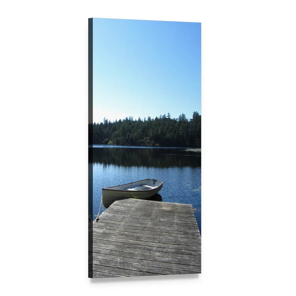 Peaceful Lake in Victoria Vertical Canvas Wall Art, 1 panel 1 Vertical layout gallery wrapped canvas set, angled product view