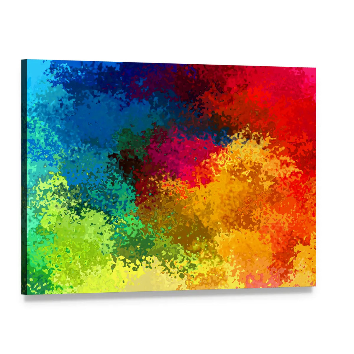 Colorful Rainbow Spectrum Abstract Canvas Wall Art, single panel gallery wrapped canvas, angled product view