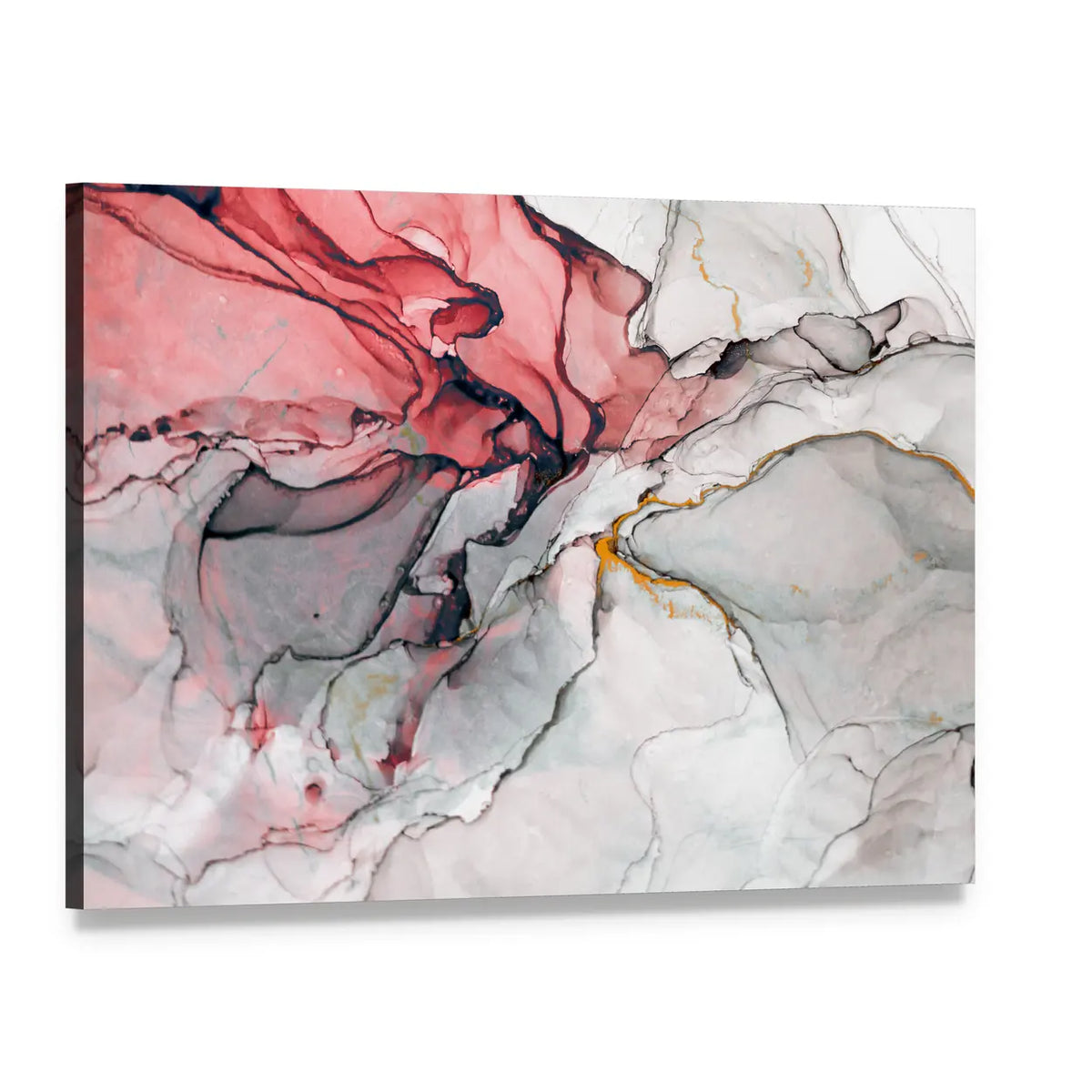 Alcohol Ink Abstract Canvas Wall Art, single panel gallery wrapped canvas, angled product view