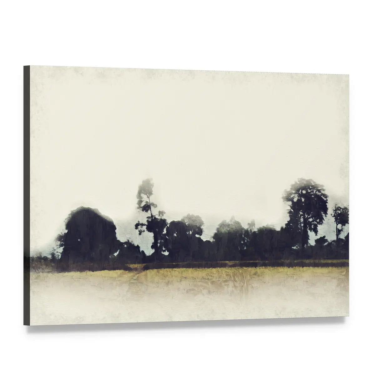 Abstract Tree and Field Canvas Wall Art, single panel gallery wrapped canvas, angled product view