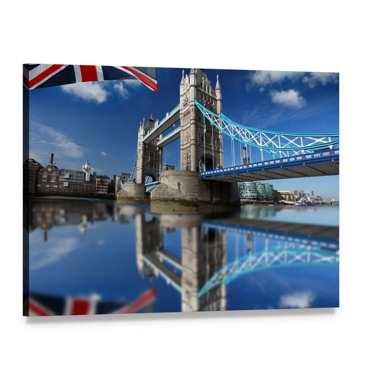 Tower Bridge, London Canvas Wall Art, single panel gallery wrapped canvas, angled product view