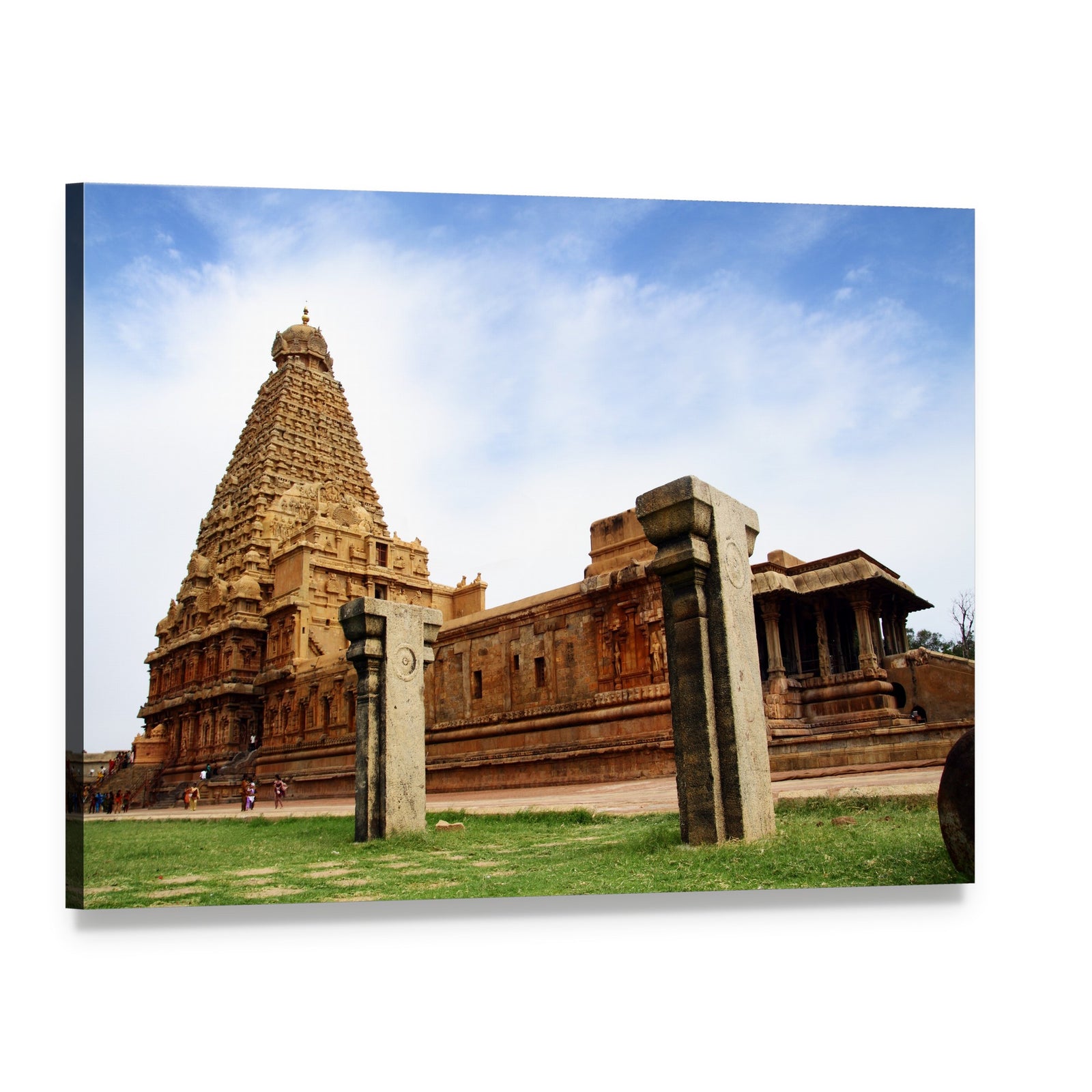 Brihadeeswarar Temple in India Canvas Wall Art, single panel gallery wrapped canvas, angled product view