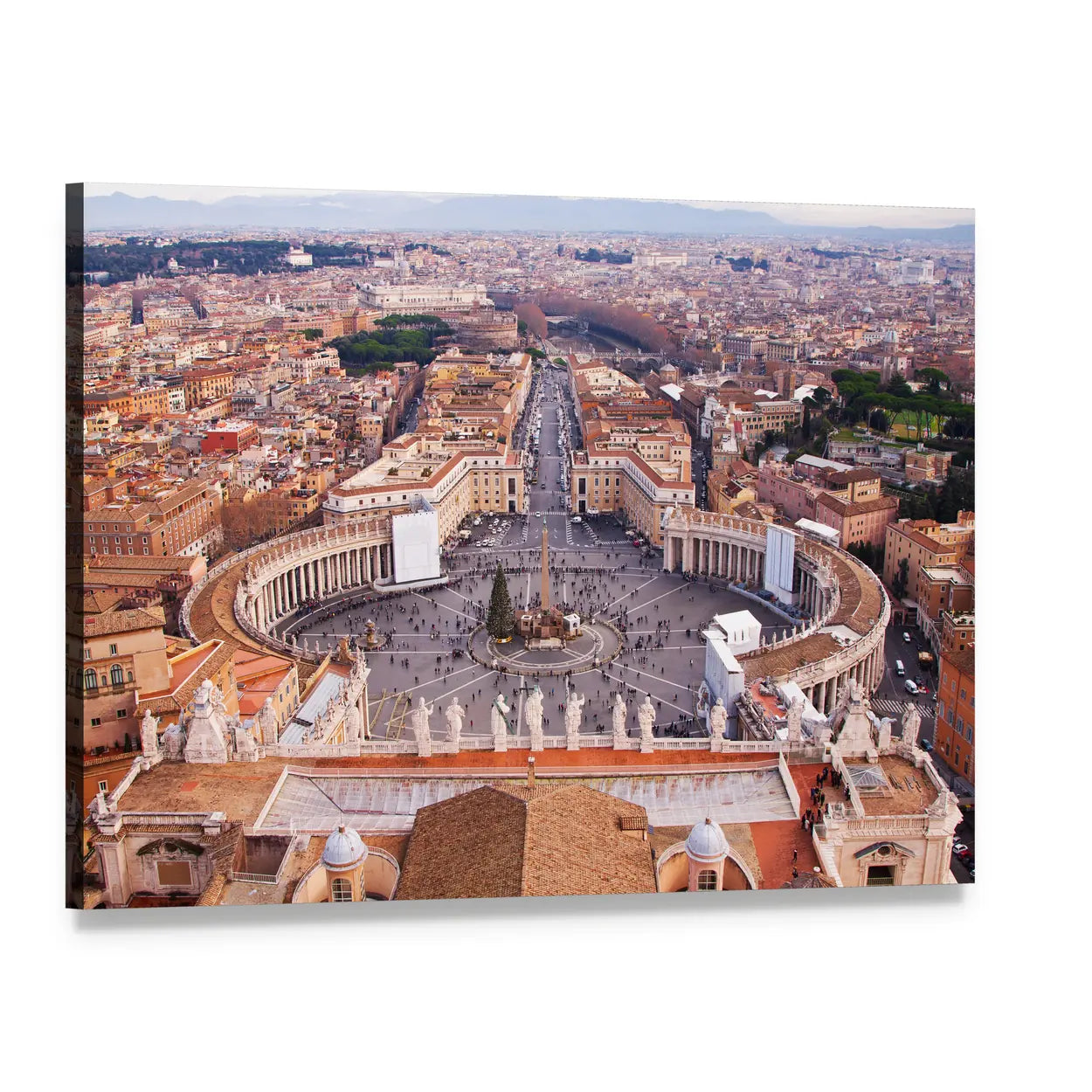St. Peter's Square, Vatican City Canvas Wall Art, single panel gallery wrapped canvas, angled product view