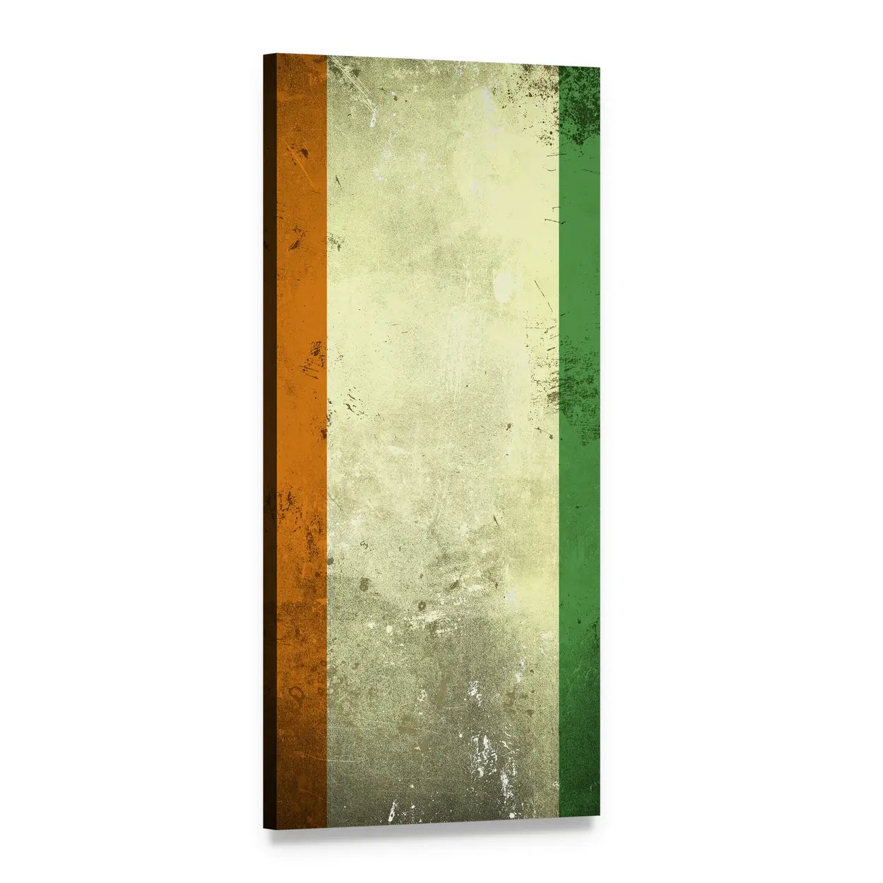 Grunge Ivory Coast Flag Vertical Canvas Wall Art, 1 panel 1 Vertical layout gallery wrapped canvas set, angled product view