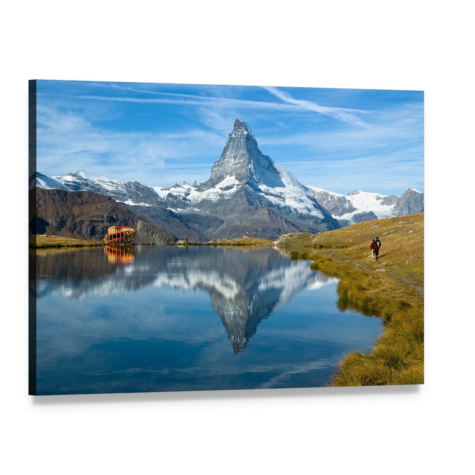 Stellisee Lake Canvas Wall Art, single panel gallery wrapped canvas, angled product view