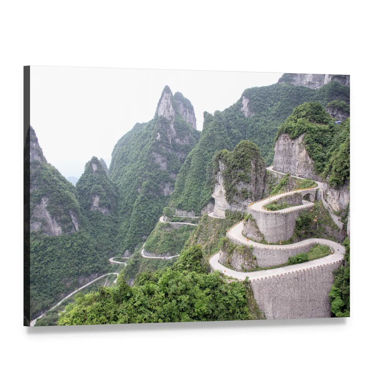 Road to Tian Men Shan Canvas Wall Art, single panel gallery wrapped canvas, angled product view