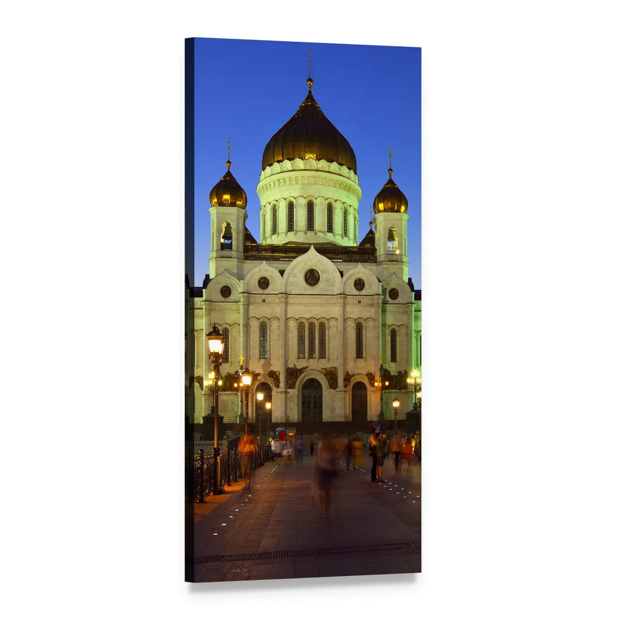 Christ the Savior Cathedral at Dusk Vertical Canvas Wall Art, 1 panel 1 Vertical layout gallery wrapped canvas set, angled product view