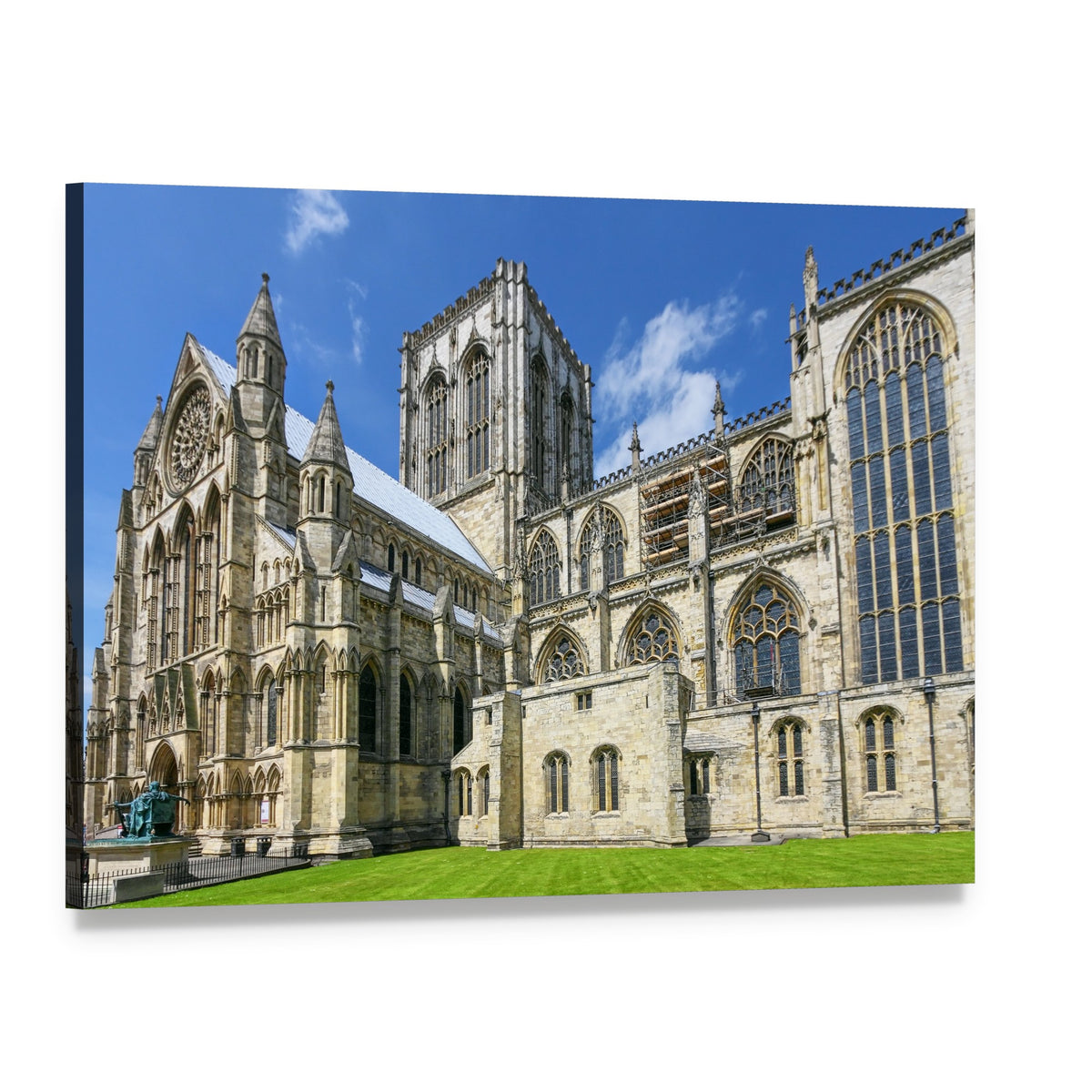 York Minster Gothic Cathedral in England Canvas Wall Art, single panel gallery wrapped canvas, angled product view