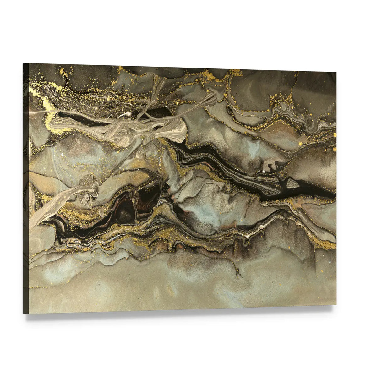 Fluid Marble Pattern Canvas Wall Art, single panel gallery wrapped canvas, angled product view