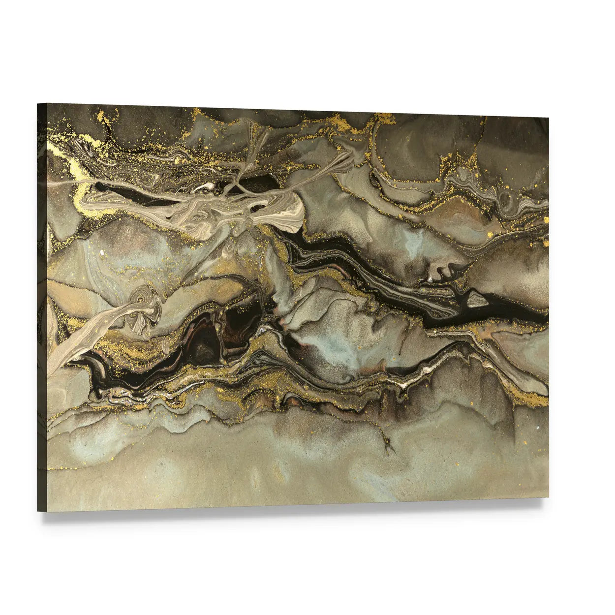 Fluid Marble Pattern Canvas Wall Art, single panel gallery wrapped canvas, angled product view