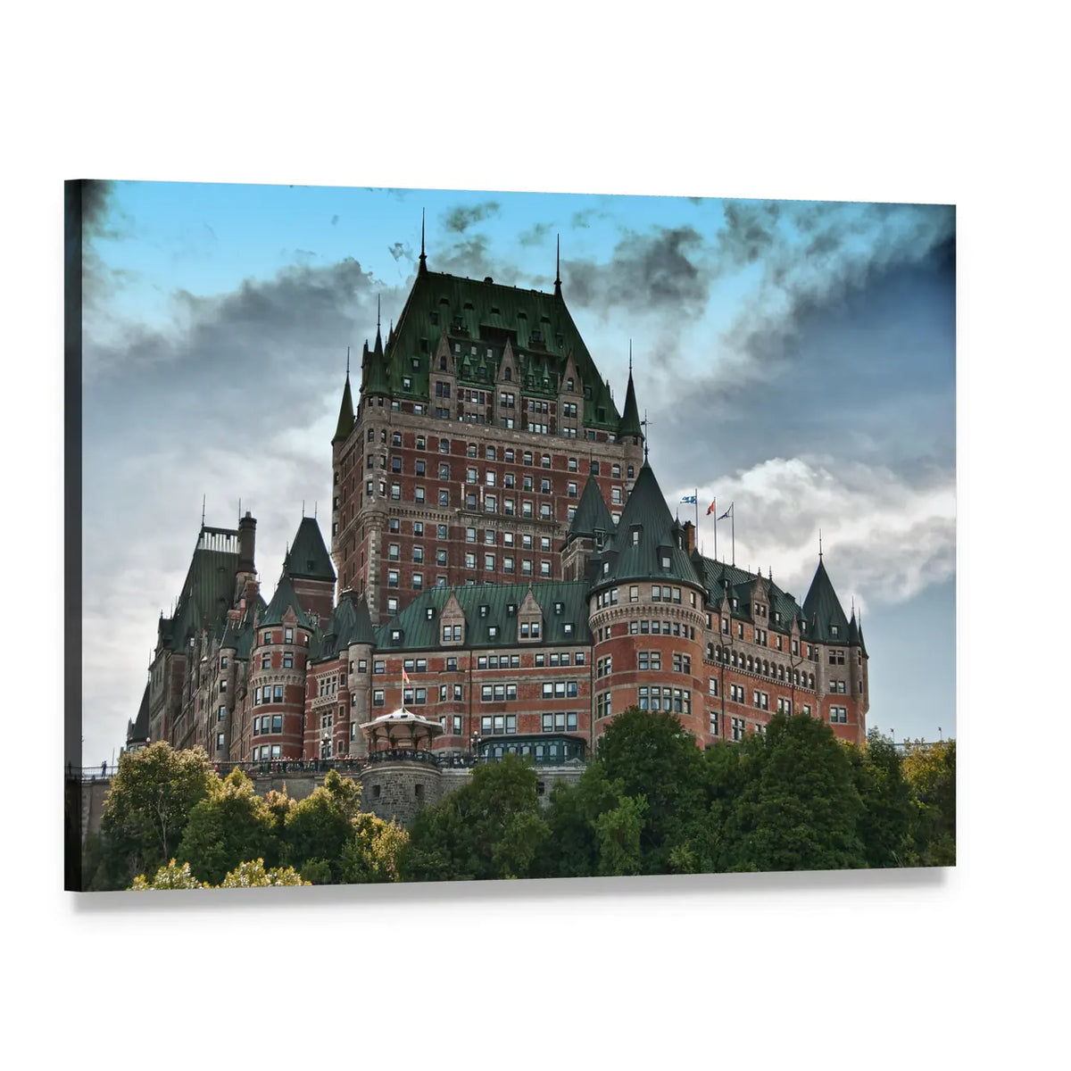 Chateau De Frontenac Canvas Wall Art, single panel gallery wrapped canvas, angled product view