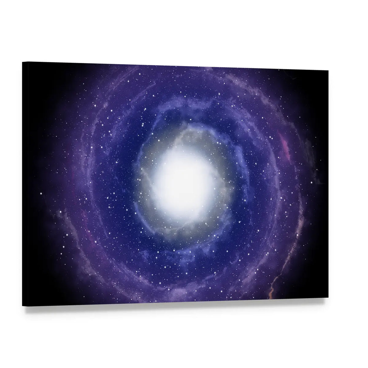 Deep Spiral Galaxy Canvas Wall Art, single panel gallery wrapped canvas, angled product view