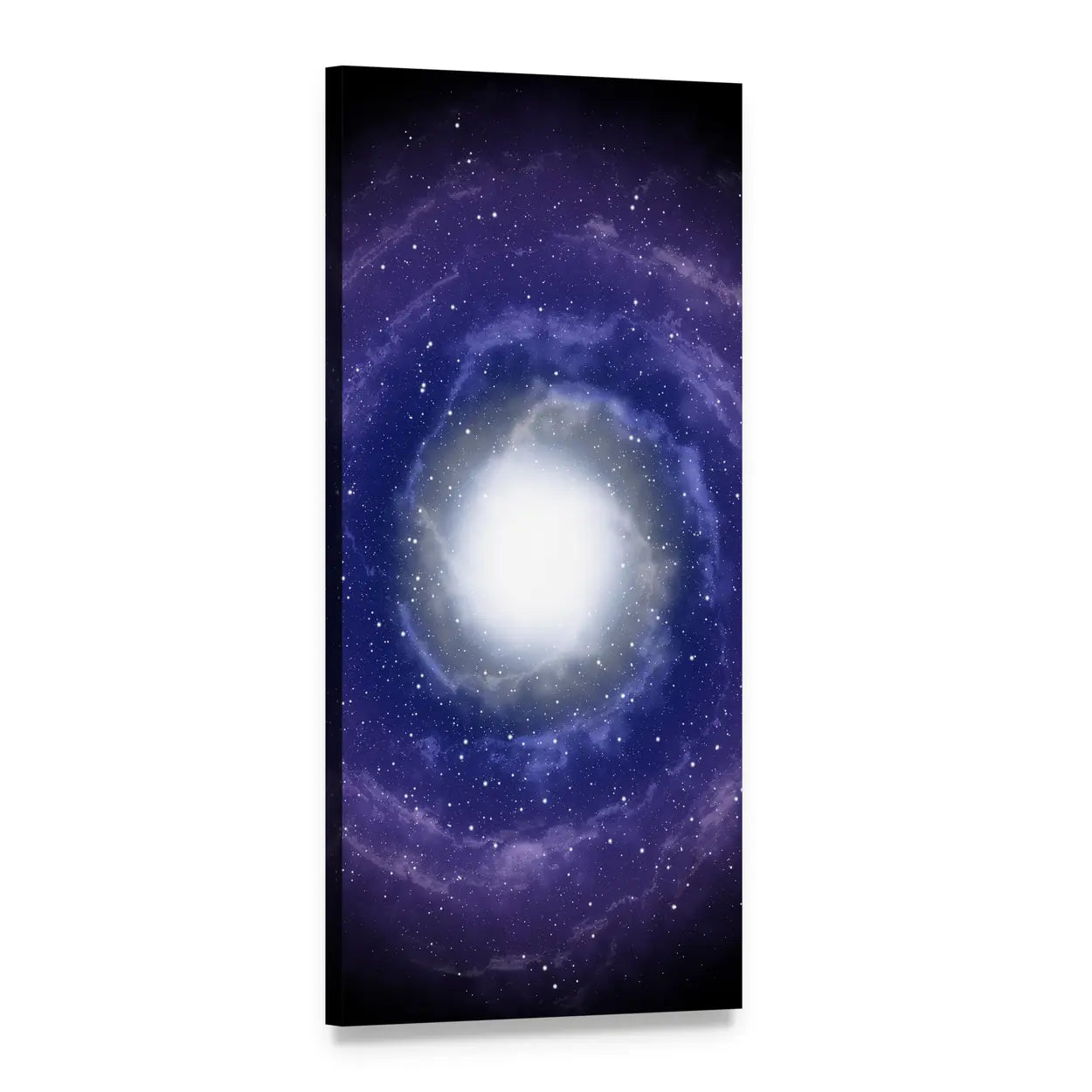 Deep Spiral Galaxy Vertical Canvas Wall Art, 1 panel 1 Vertical layout gallery wrapped canvas set, angled product view