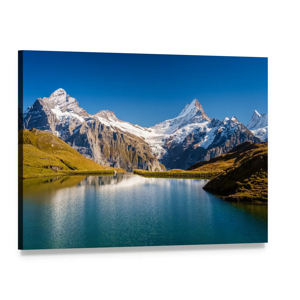 Grindelwald Bernese Alps In Switzerland Canvas Wall Art, single panel gallery wrapped canvas, angled product view