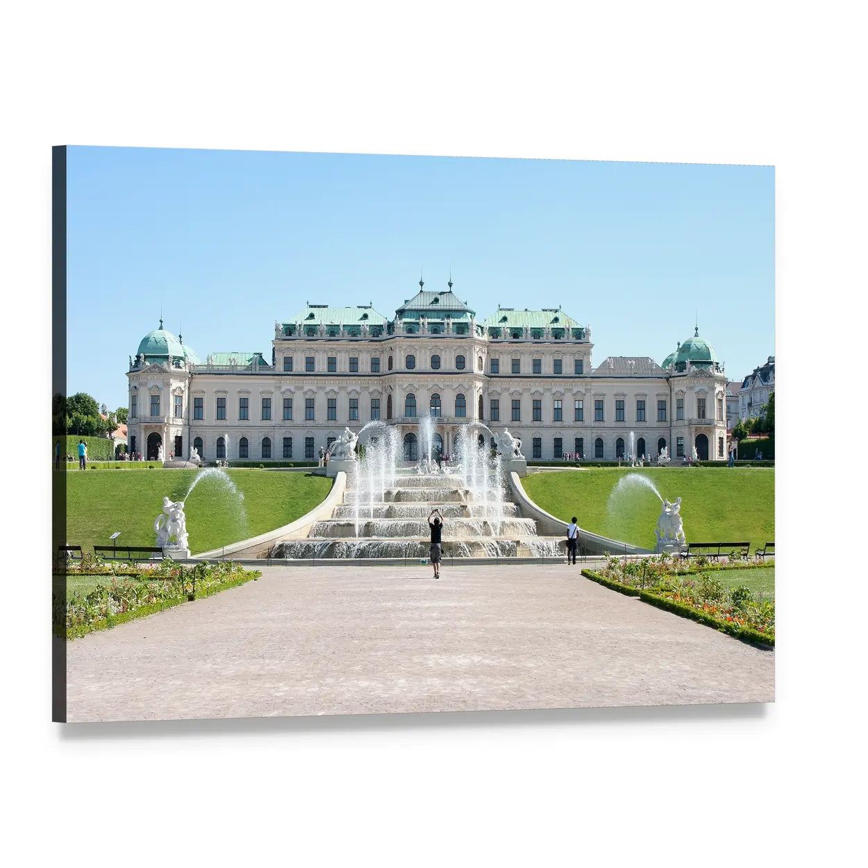 Belvedere Castle in Vienna Summer View Canvas Wall Art, single panel gallery wrapped canvas, angled product view