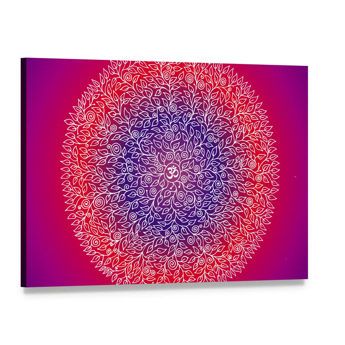 Spiritual Mandala Canvas Wall Art, single panel gallery wrapped canvas, angled product view