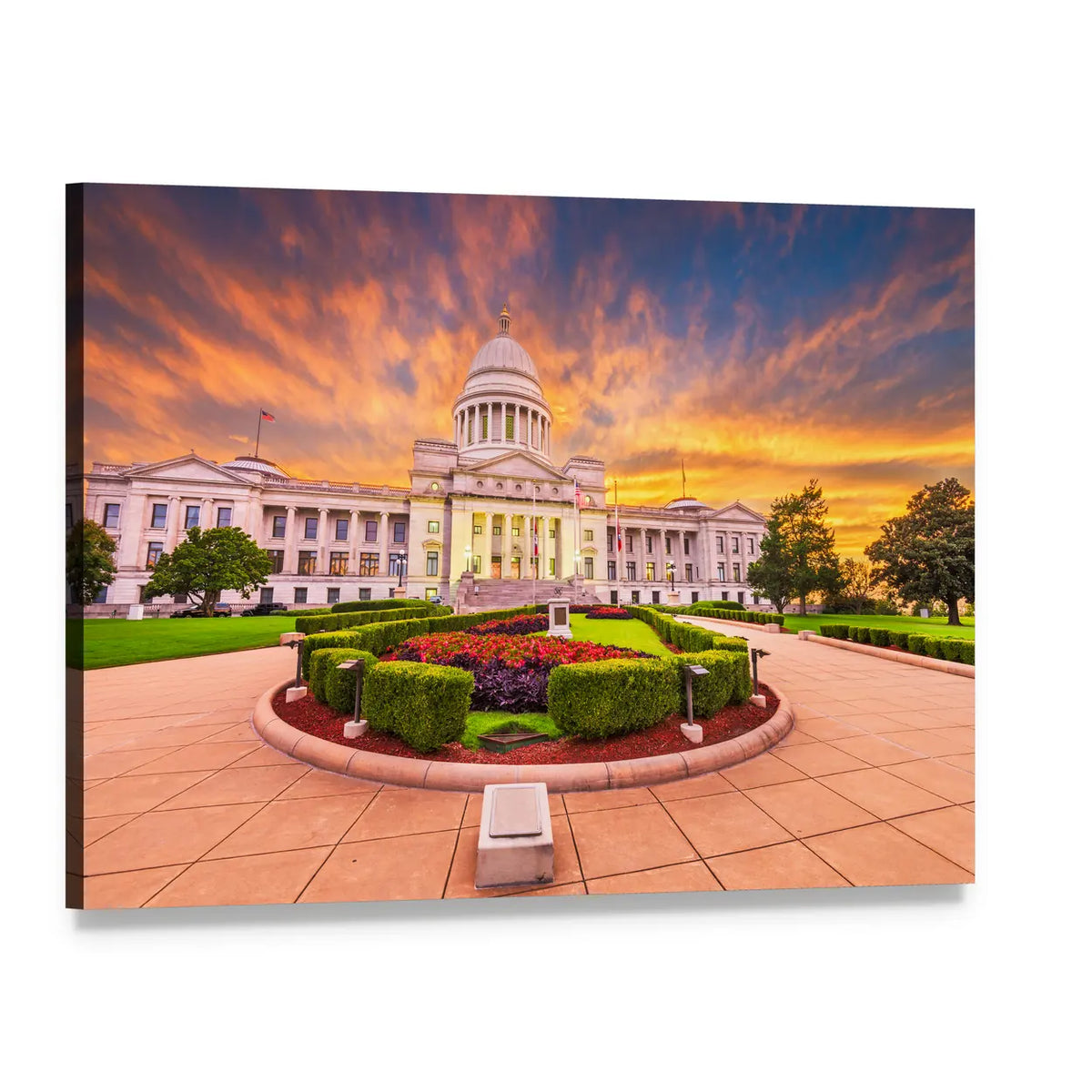 Arkansas State Capitol Building Canvas Wall Art, single panel gallery wrapped canvas, angled product view