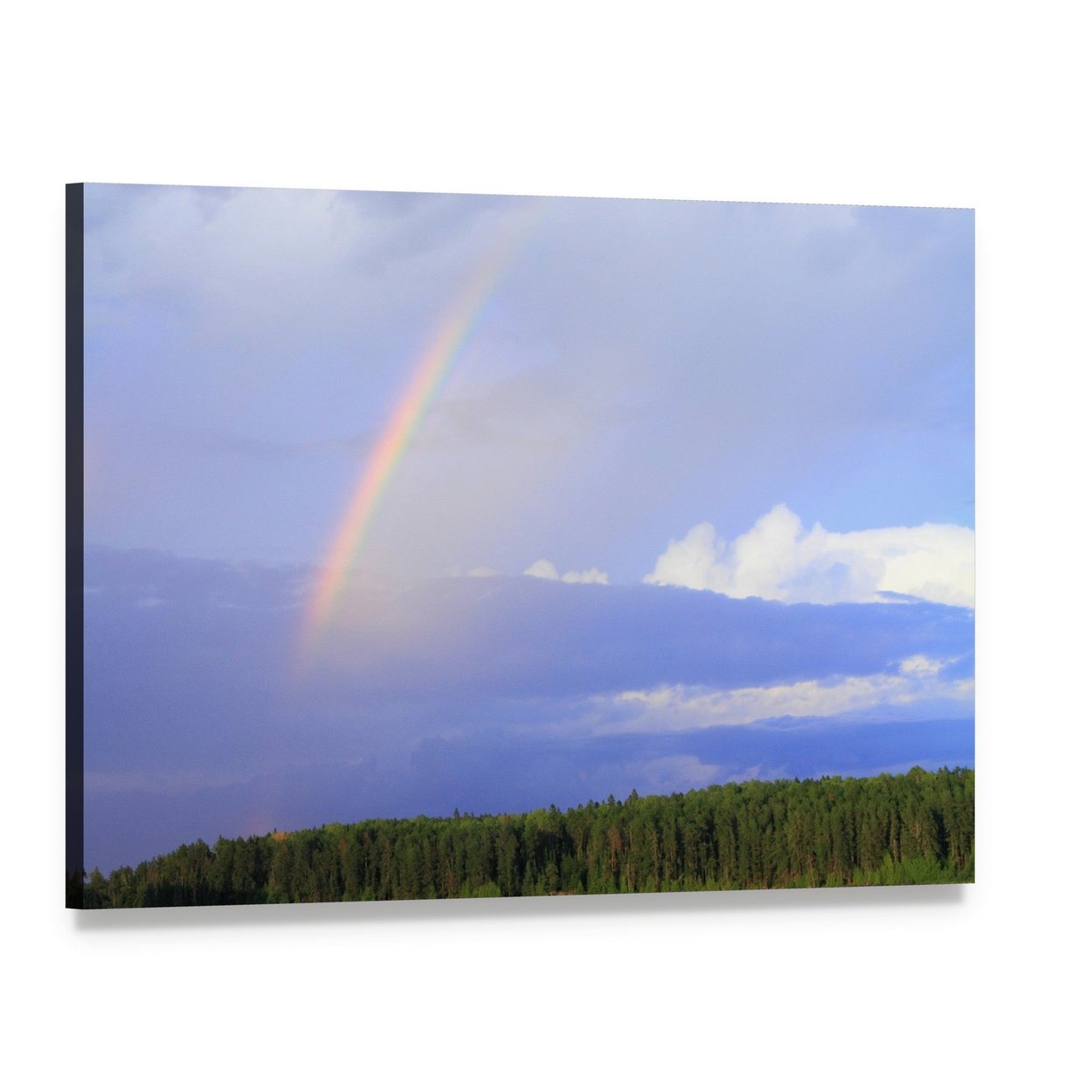 Canoeing on a Serene Lake Canvas Wall Art, single panel gallery wrapped canvas, angled product view
