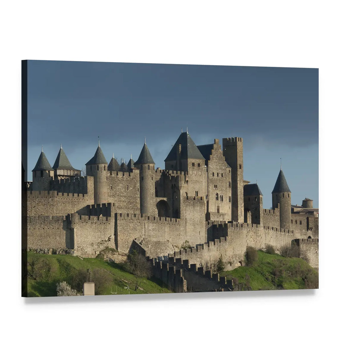 Carcassonne Fortress, France Canvas Wall Art, single panel gallery wrapped canvas, angled product view