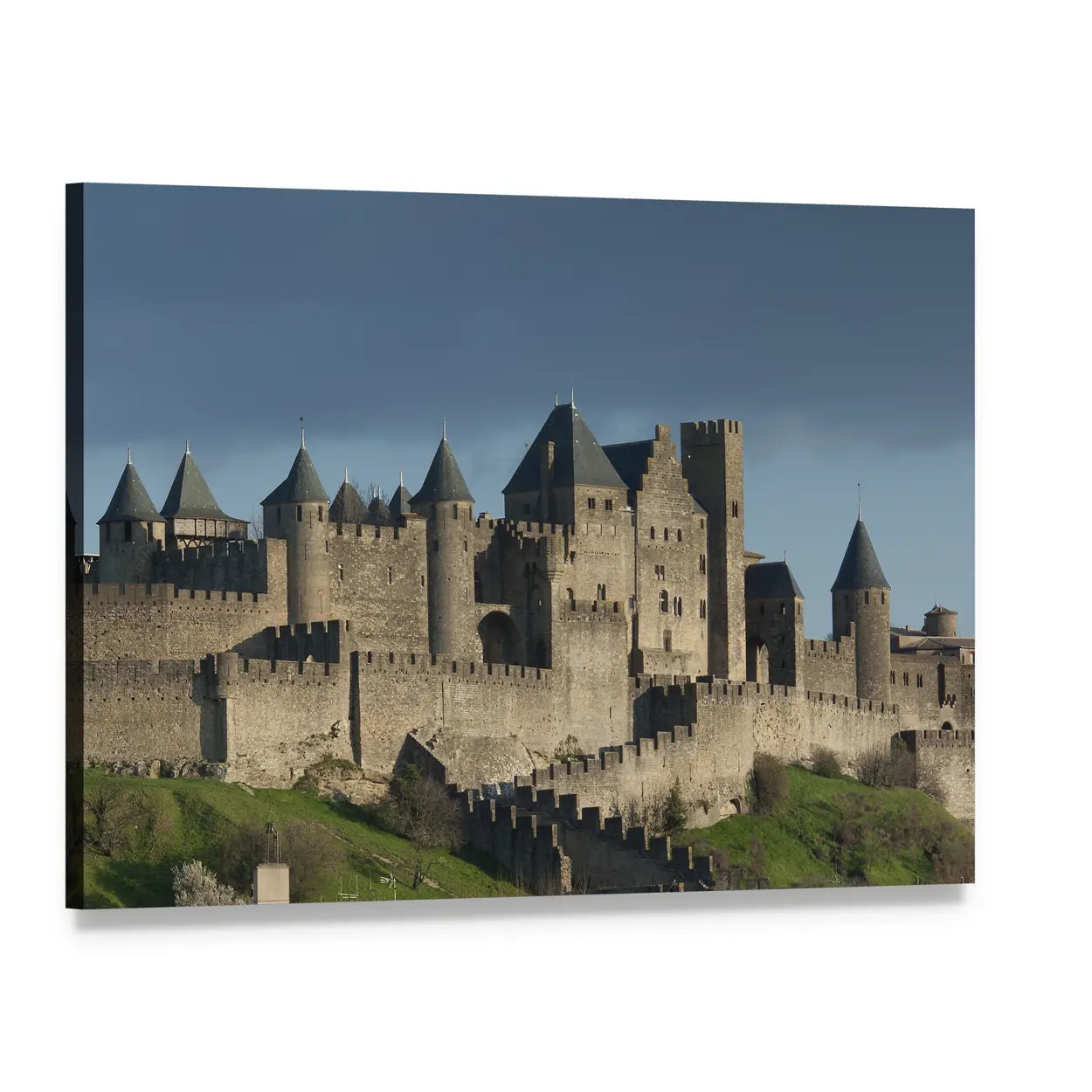 Carcassonne Fortress, France Canvas Wall Art, single panel gallery wrapped canvas, angled product view