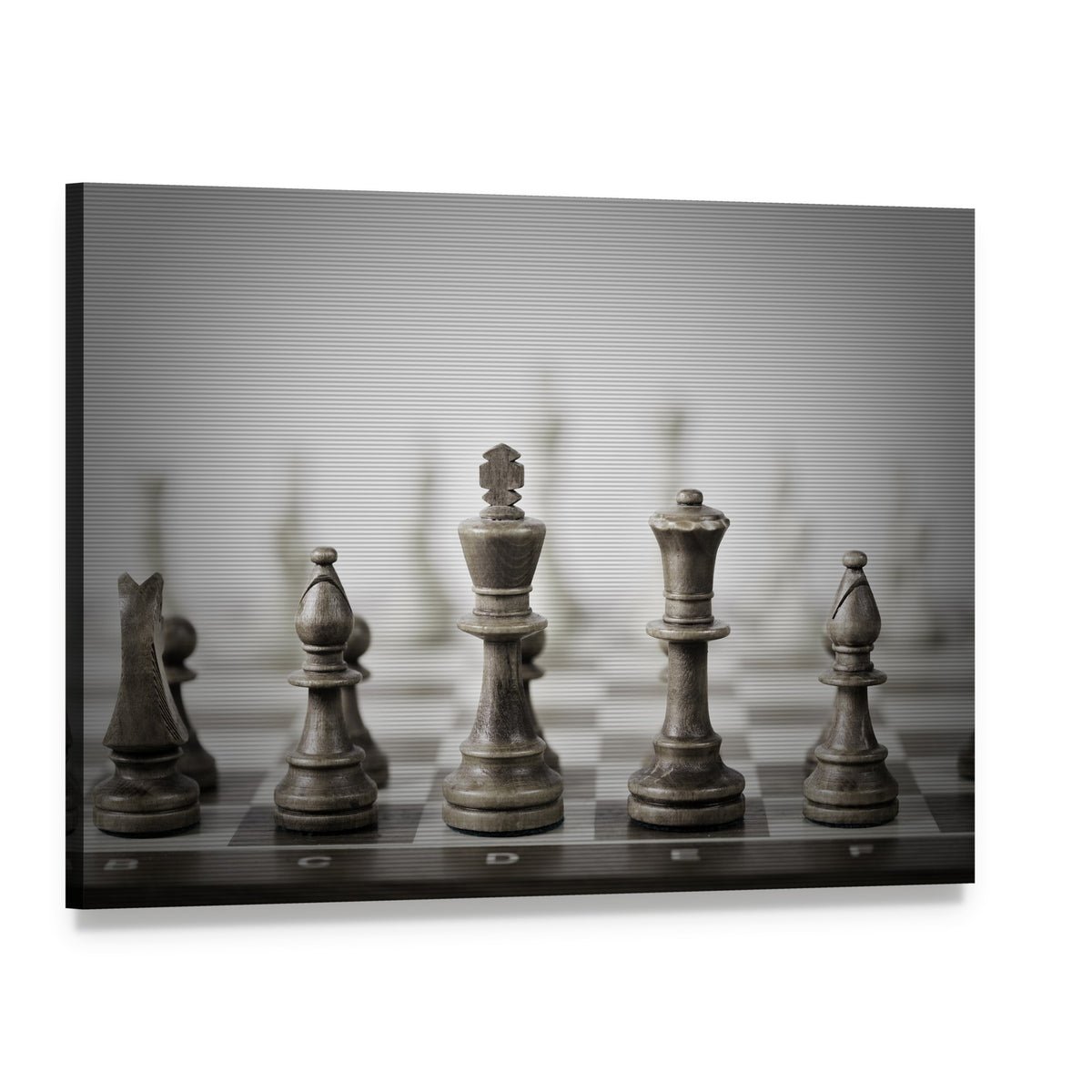 Chess Game Abstract Canvas Wall Art, single panel gallery wrapped canvas, angled product view