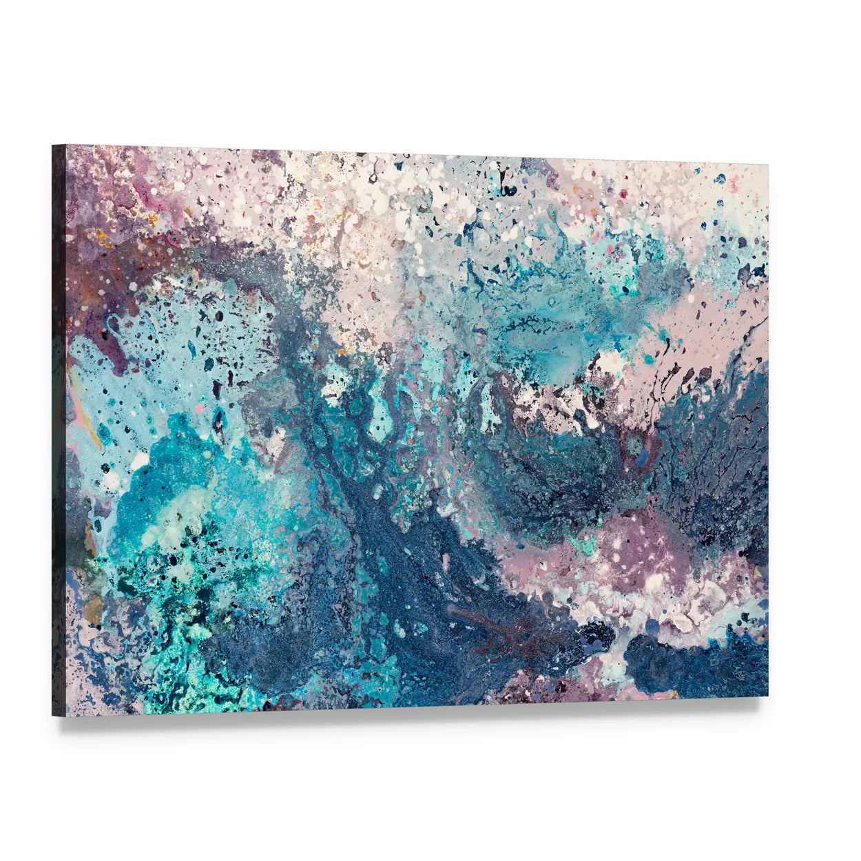 Sandy Sea Abstract Canvas Wall Art, single panel gallery wrapped canvas, angled product view