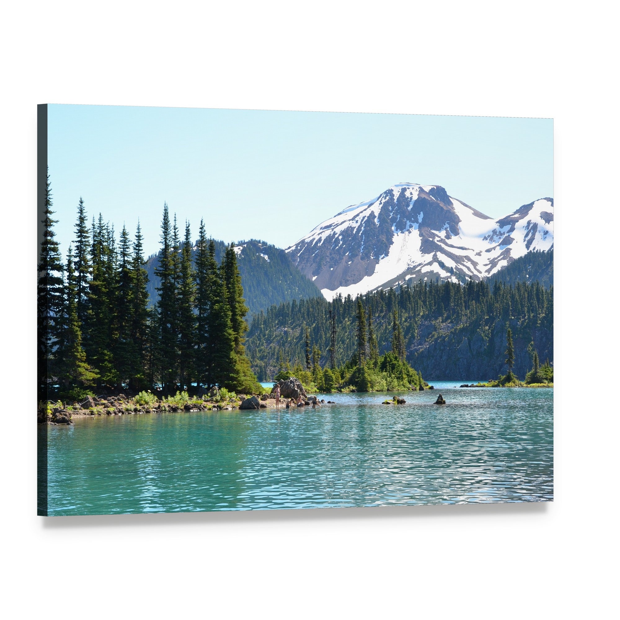 Garibaldi Lake Canvas Wall Art, single panel gallery wrapped canvas, angled product view