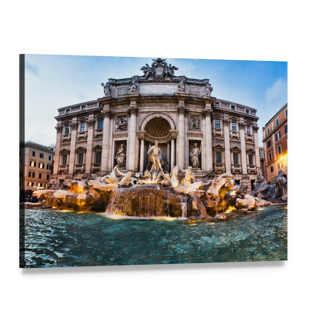 Trevi Fountain, Rome Canvas Wall Art, single panel gallery wrapped canvas, angled product view