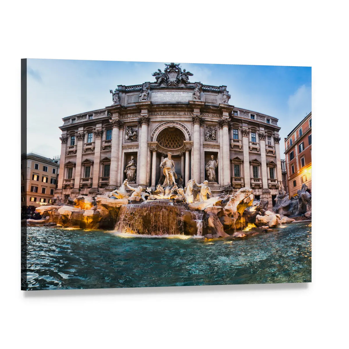 Trevi Fountain, Italy Canvas Wall Art, single panel gallery wrapped canvas, angled product view