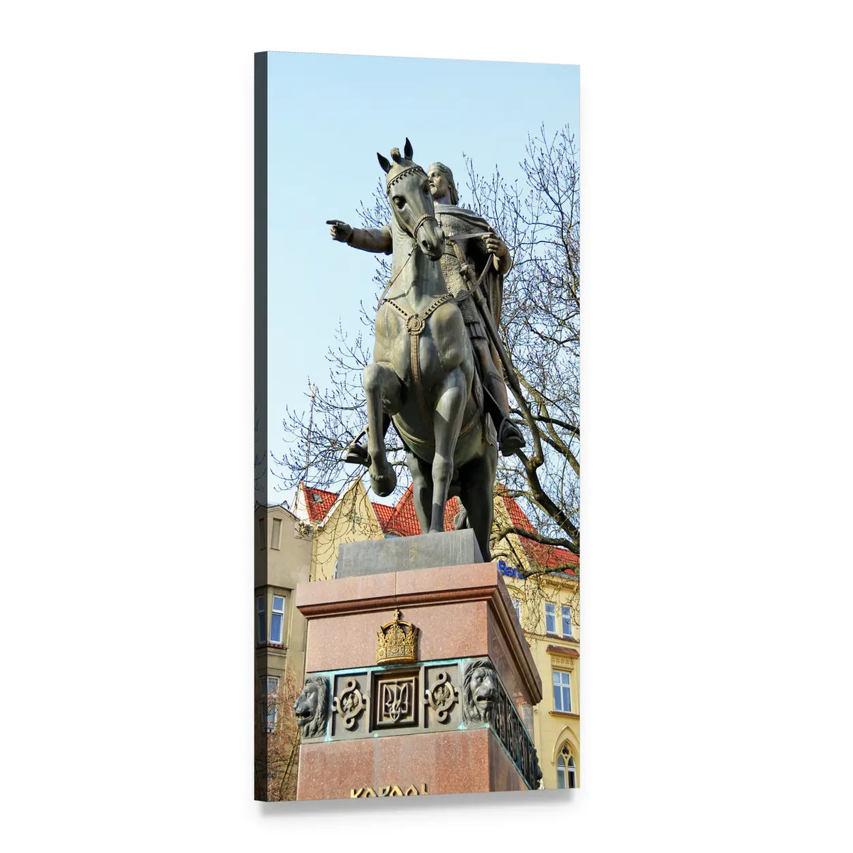 Daniel of Galicia Equestrian Monument Vertical Canvas Wall Art, 1 panel 1 Vertical layout gallery wrapped canvas set, angled product view