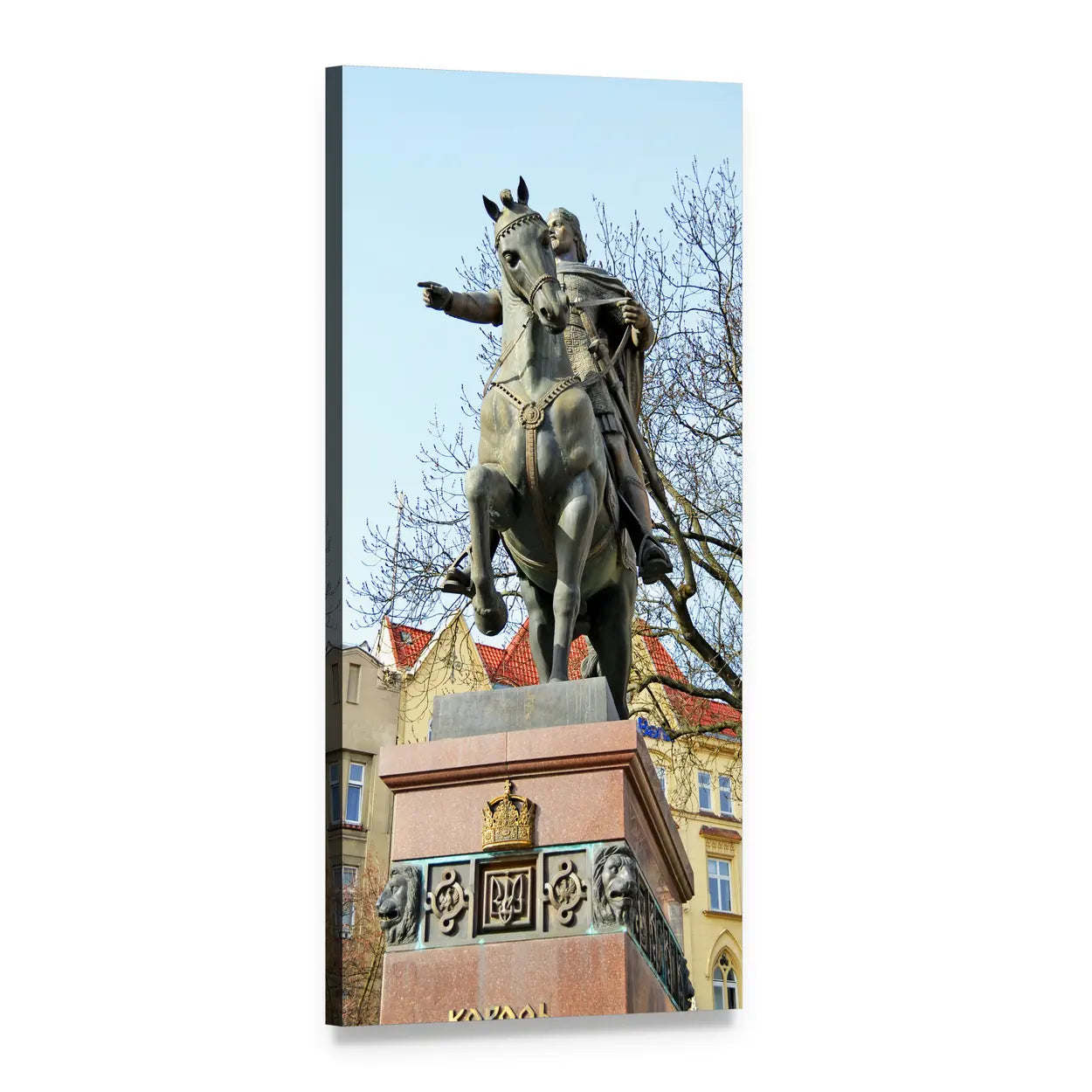 Daniel of Galicia Equestrian Monument Vertical Canvas Wall Art, 1 panel 1 Vertical layout gallery wrapped canvas set, angled product view