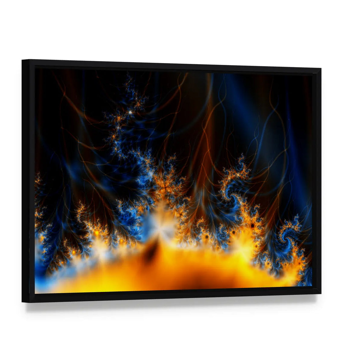 Solar Storm In Outer Space Canvas Wall Art, framed canvas in a black floater frame, angled product view