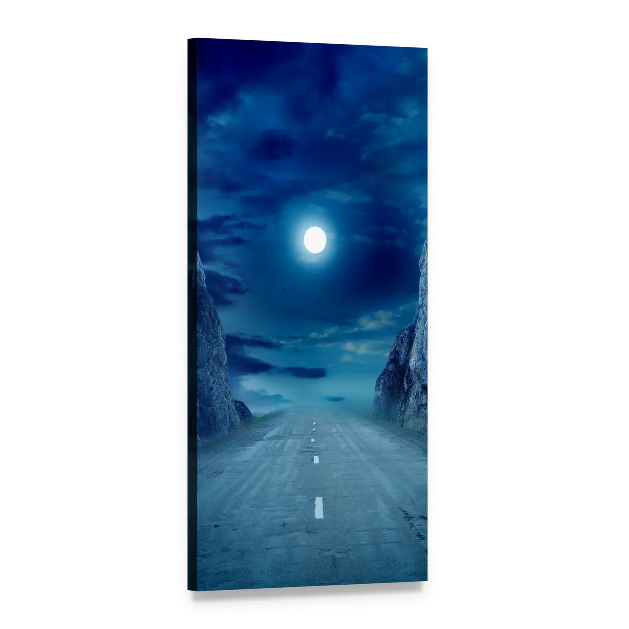 Road to the Moon Vertical Canvas Wall Art, 1 panel 1 Vertical layout gallery wrapped canvas set, angled product view