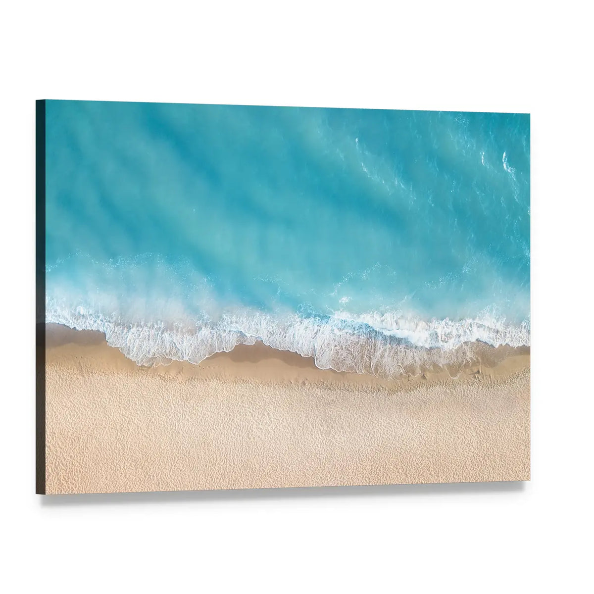 Summer Seascape From Top Canvas Wall Art, single panel gallery wrapped canvas, angled product view