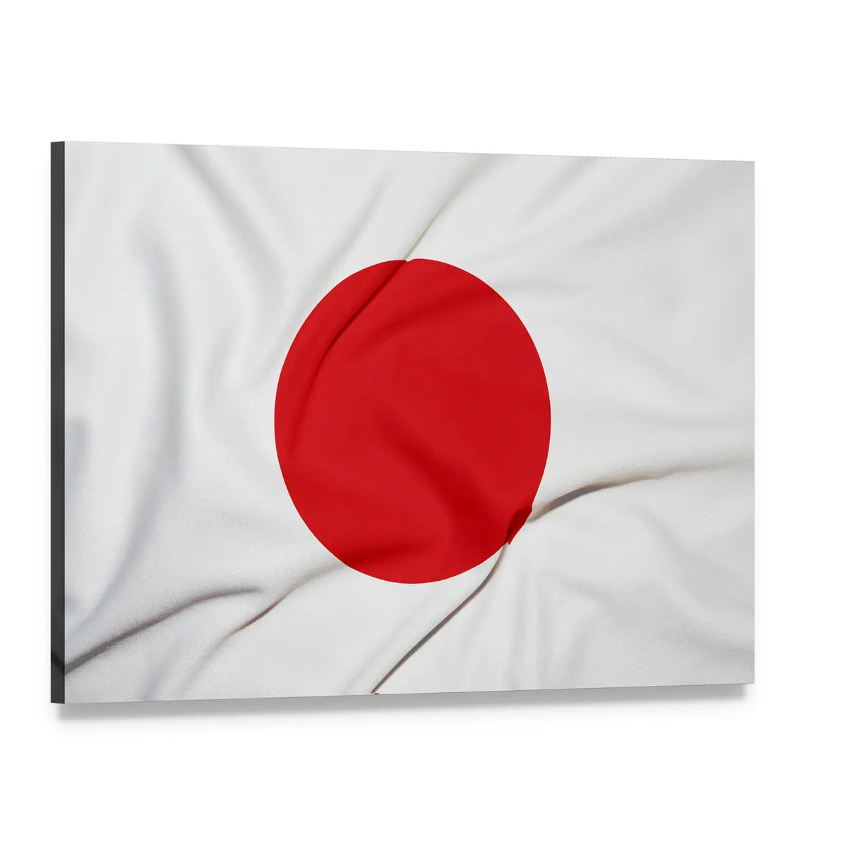 Flag of Japan with Rippling Fabric Canvas Wall Art, single panel gallery wrapped canvas, angled product view