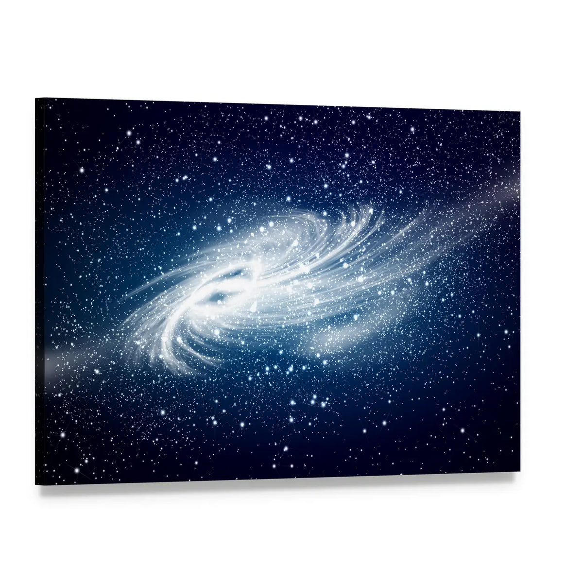 Spiral Galaxy with Luminous Core Canvas Wall Art, single panel gallery wrapped canvas, angled product view