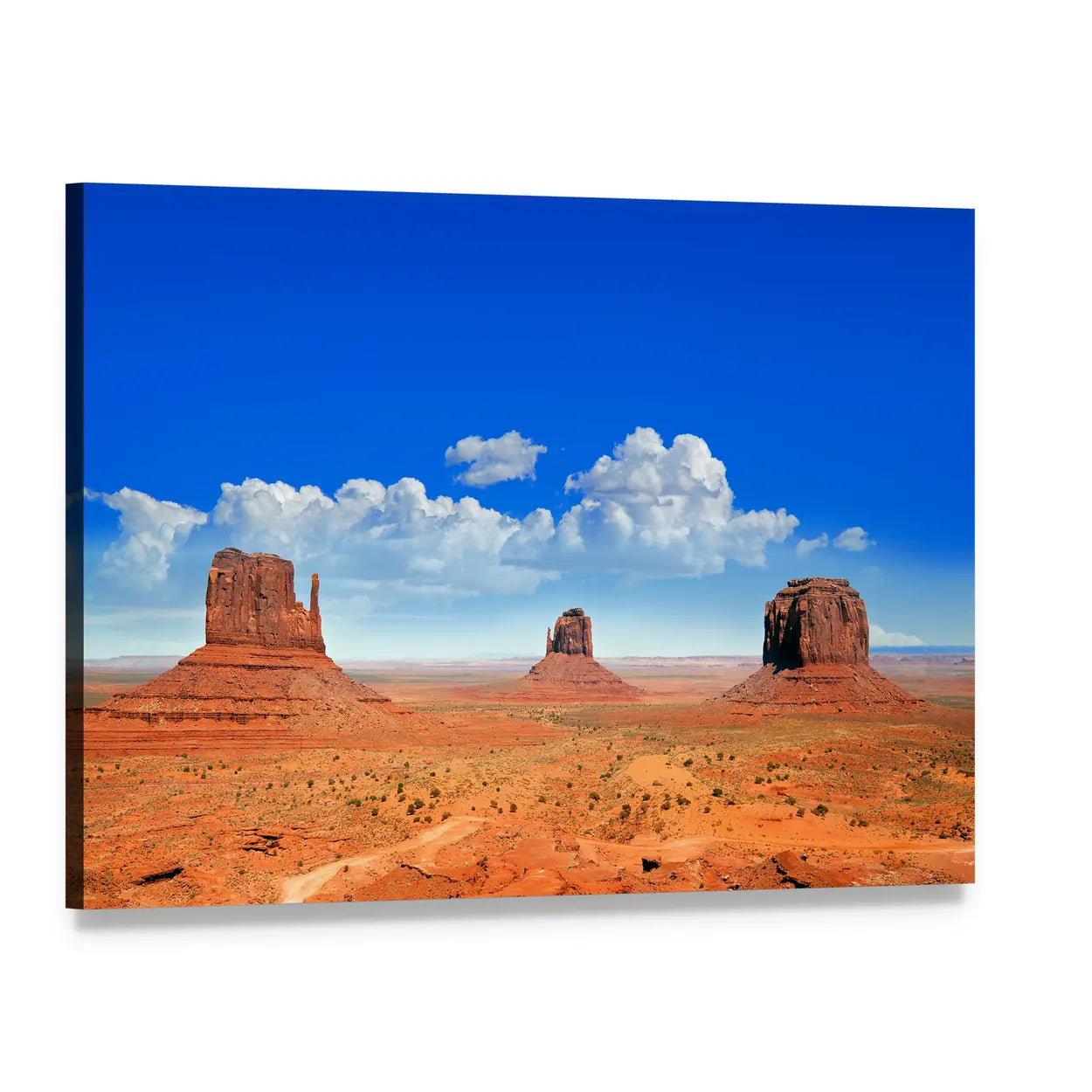 Buttes of Monument Valley Canvas Wall Art, single panel gallery wrapped canvas, angled product view