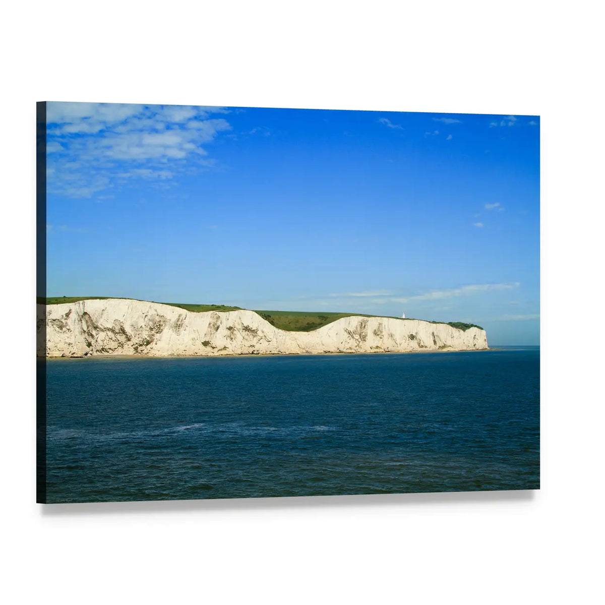 White Cliffs of Dover Seascape Canvas Wall Art, single panel gallery wrapped canvas, angled product view