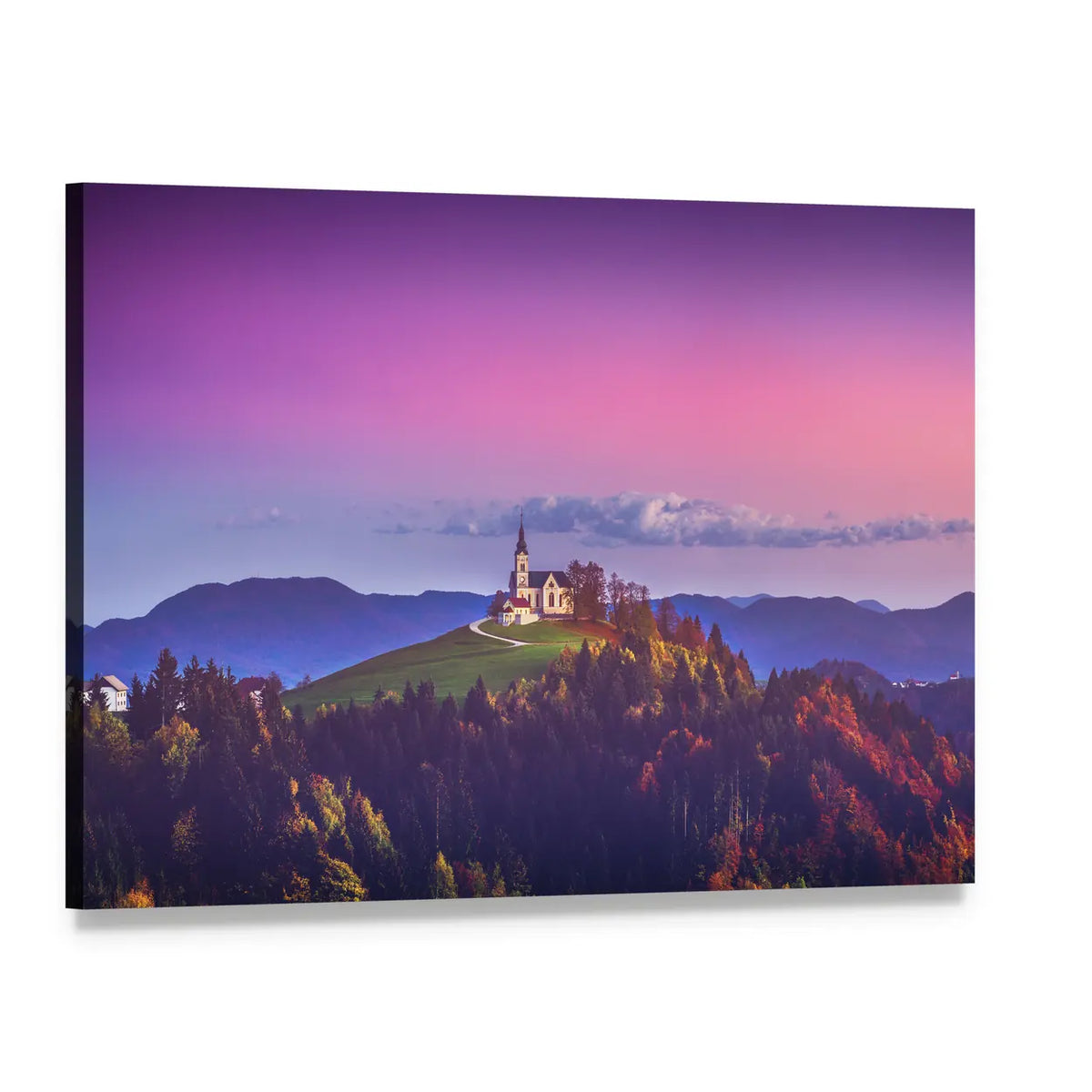 Church of Saint Leonard In London Canvas Wall Art, single panel gallery wrapped canvas, angled product view