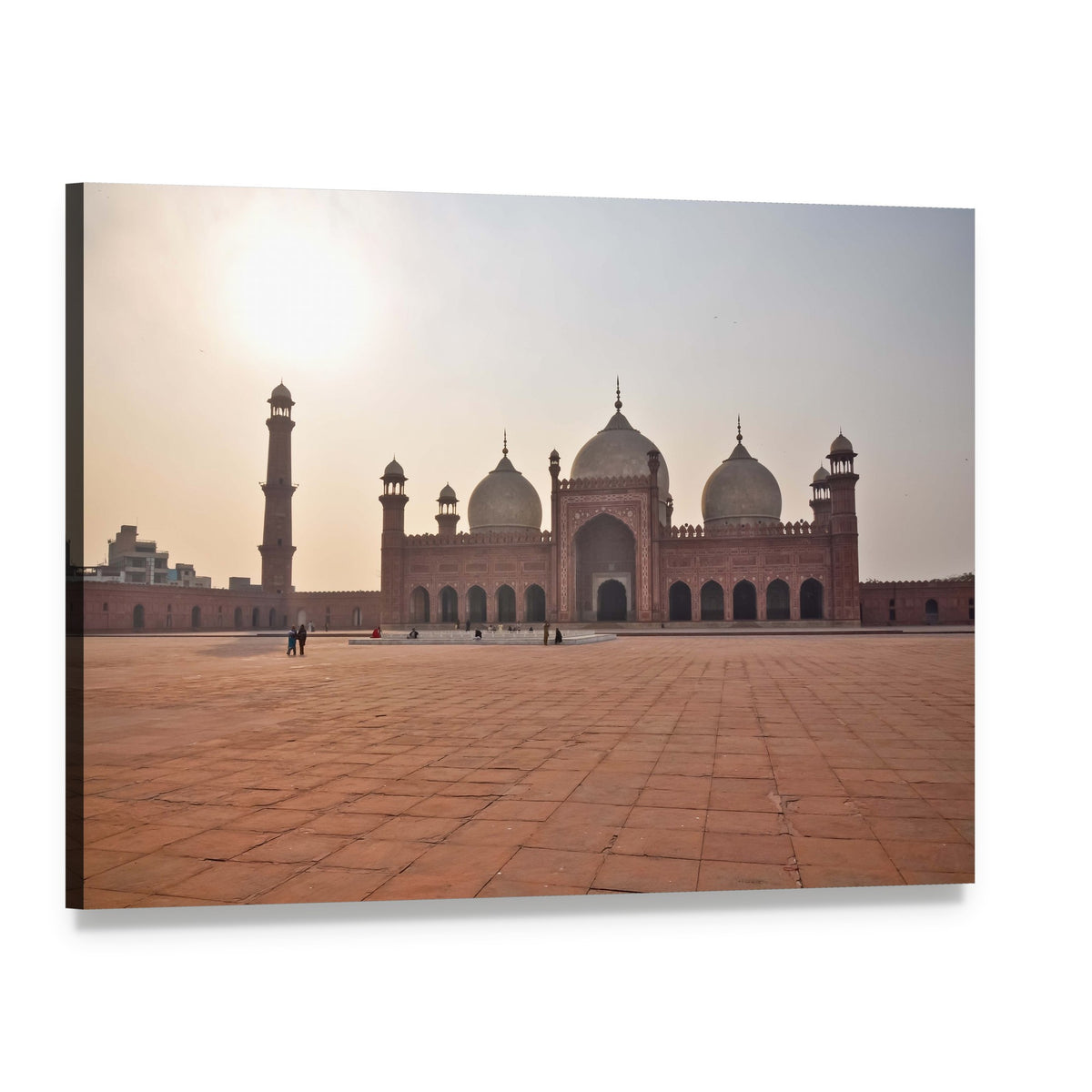 Badshahi Mosque at Dusk Canvas Wall Art, single panel gallery wrapped canvas, angled product view