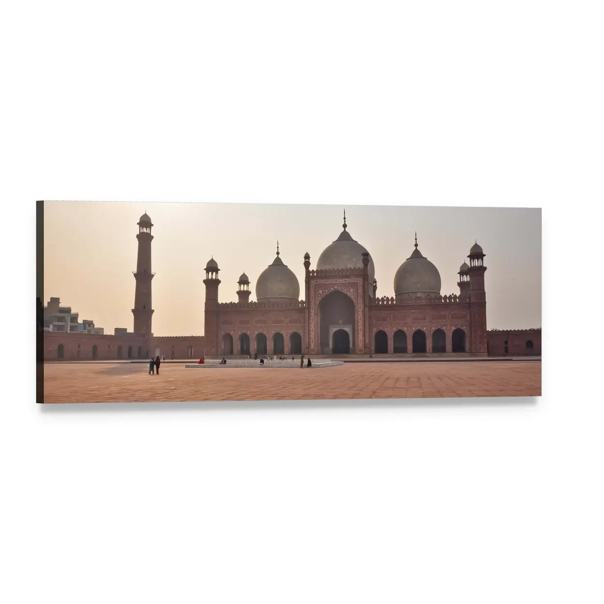 Badshahi Mosque in Lahore Panoramic Canvas Wall Art, single panel gallery wrapped canvas, angled product view