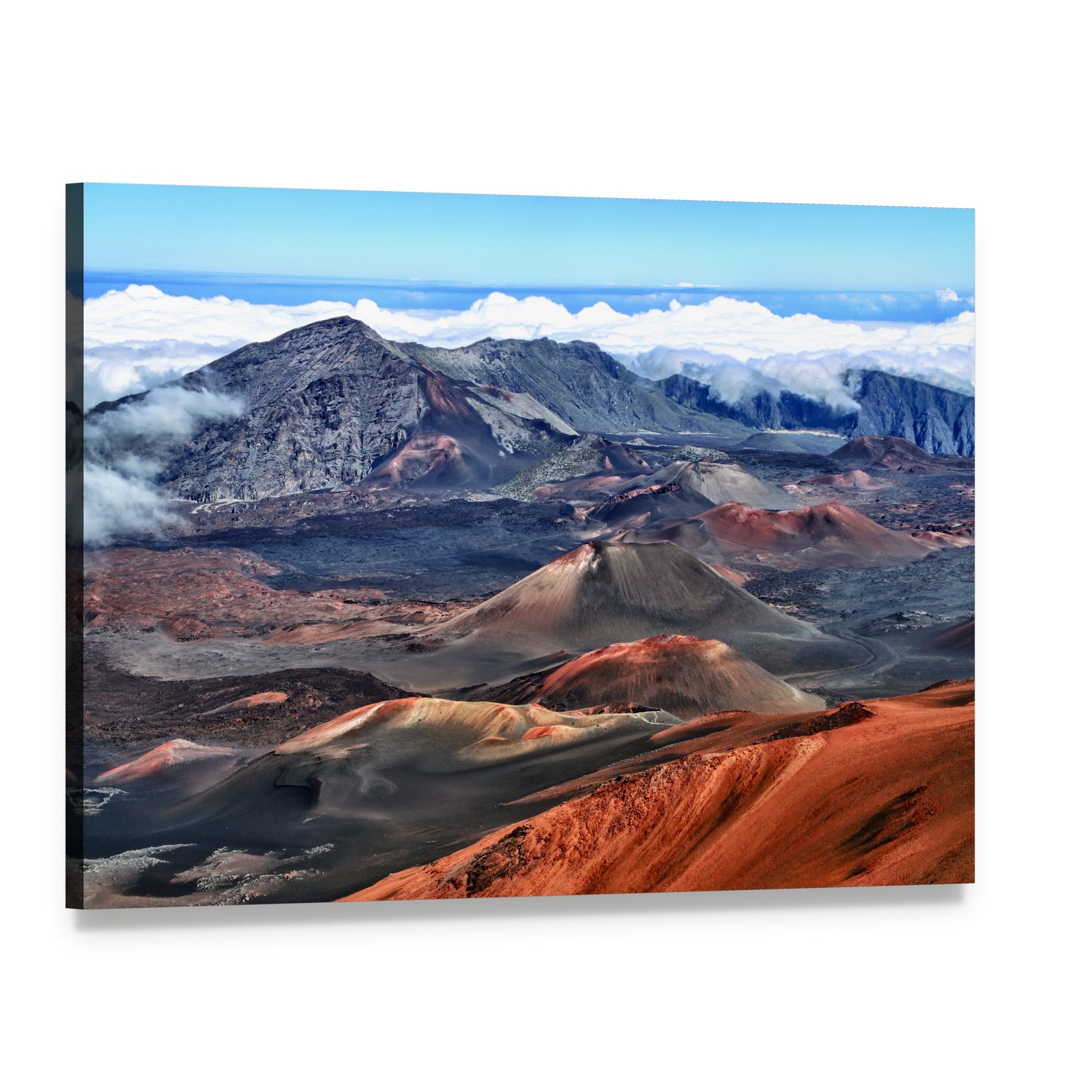 Haleakala Volcano Aerial View Canvas Wall Art, single panel gallery wrapped canvas, angled product view