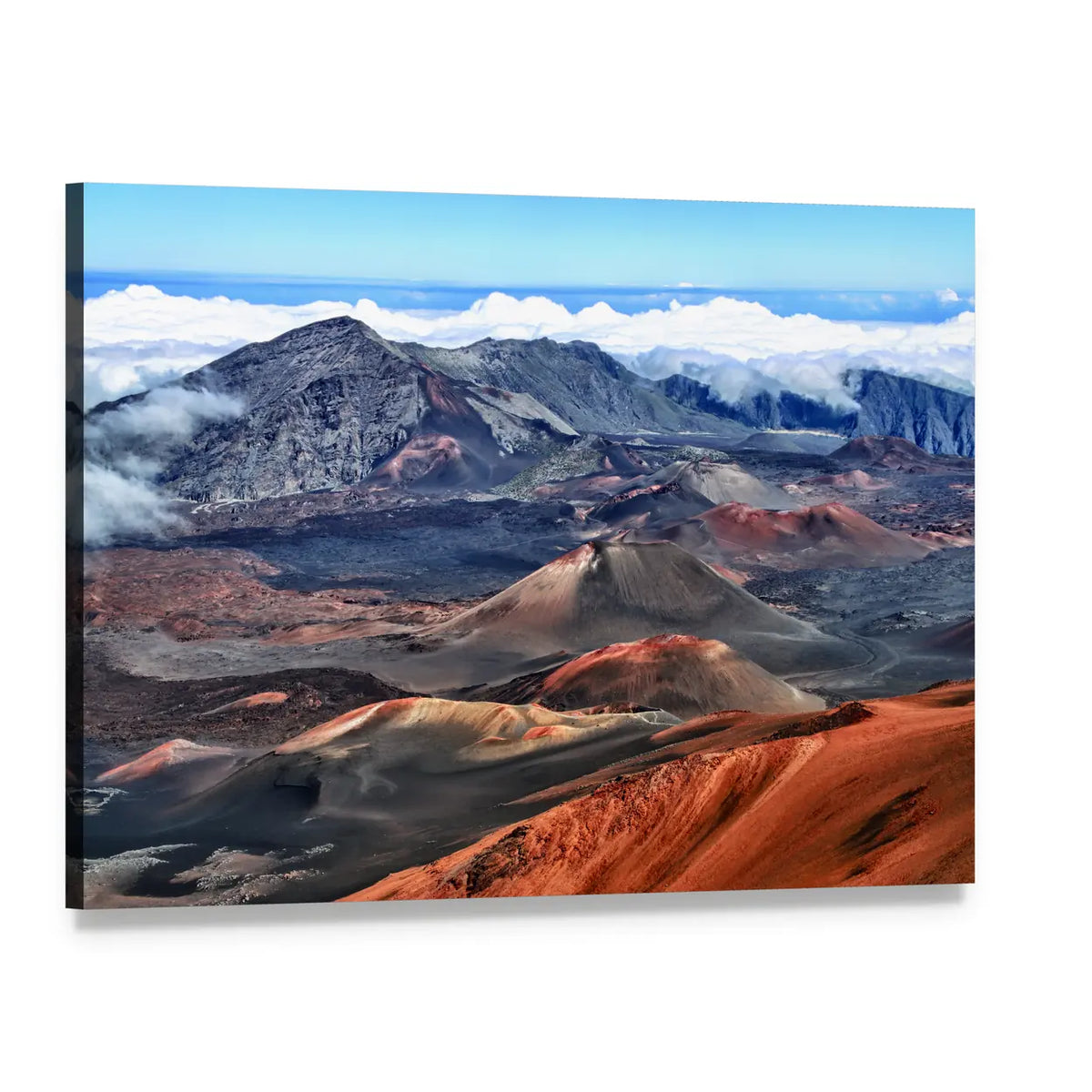 Haleakala Volcanic Landscape Canvas Wall Art, single panel gallery wrapped canvas, angled product view